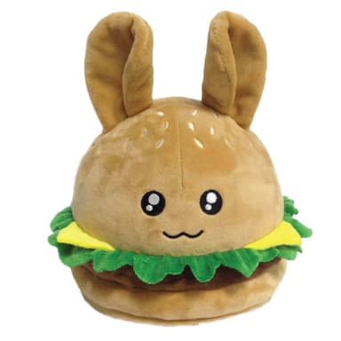 A picture of a burger plushie.